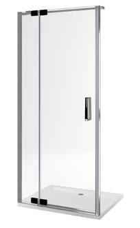 Kabiny prysznicowe Seria COLORS Drzwi do zabudowy uchylne Kolorowe nakładki Profil chrom połysk Double Safe Glass Powłoka Easy Clean Mocowanie Szkło 8 mm lewe prawe Rączka z nakładkami Rozmiar (mm)