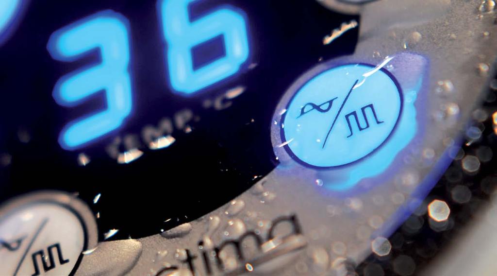 Hydromasaż AC-3 System wodno-powietrzny z oświetleniem 6-diodowym Power LED Mono Sterowanie elektroniczne za pośrednictwem panelu z podświetlanymi przyciskami wyświetlacz temperatury wody czasowy