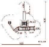 5.395 Kombinacja Czarodziej 1 wieża 4-kątna z wysokim daszkiem czterospadowym zakończonym szpicem miedzianym; 1.5 x 1.5 m; wys. pod. = 1.