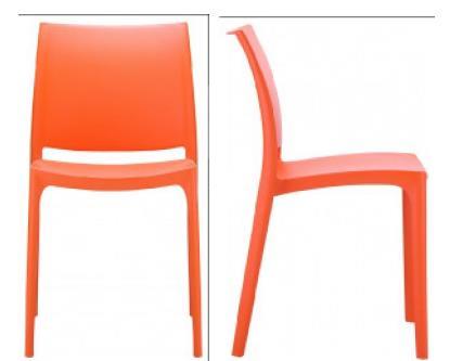 22 8. Krzesło z tworzywa (polipropylen), kolor pomarańczowy.