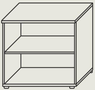 9. Regał aktowy otwarty, 2 półki, wym.: gł. 40 x szer.