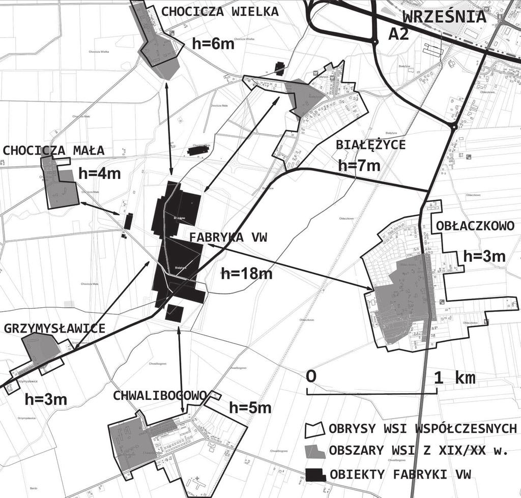 312 Gospodarka regionalna i międzynarodowa do 7 m. Natomiast współczesne zabudowania wsi nie przekraczają wysokości 9 m: (.