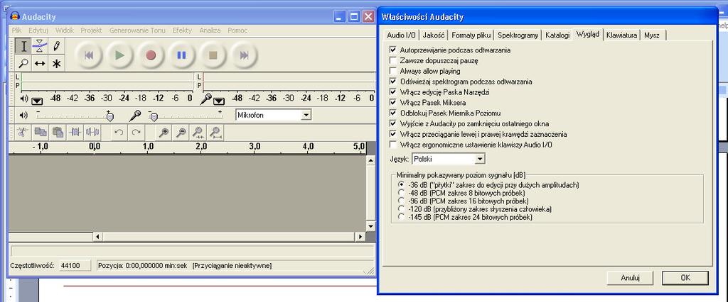 Wstęp Program Audacity w wersji 1.2.6 jest jednym z wielu programów do nagrywania i edycji dźwięku dla systemów Windows, Mac OS X, GNU/Linux i innych.