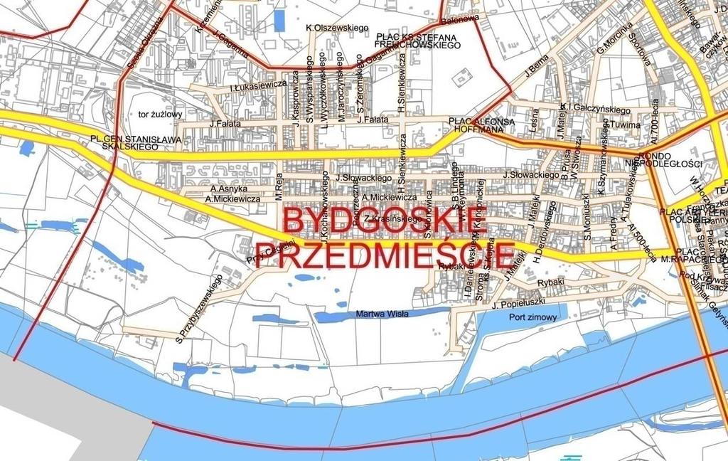 rysunek nr 6. Jednostka urbanistyczna Bydgoskie Przedmieście Źródło: Opracowanie własne na podst.