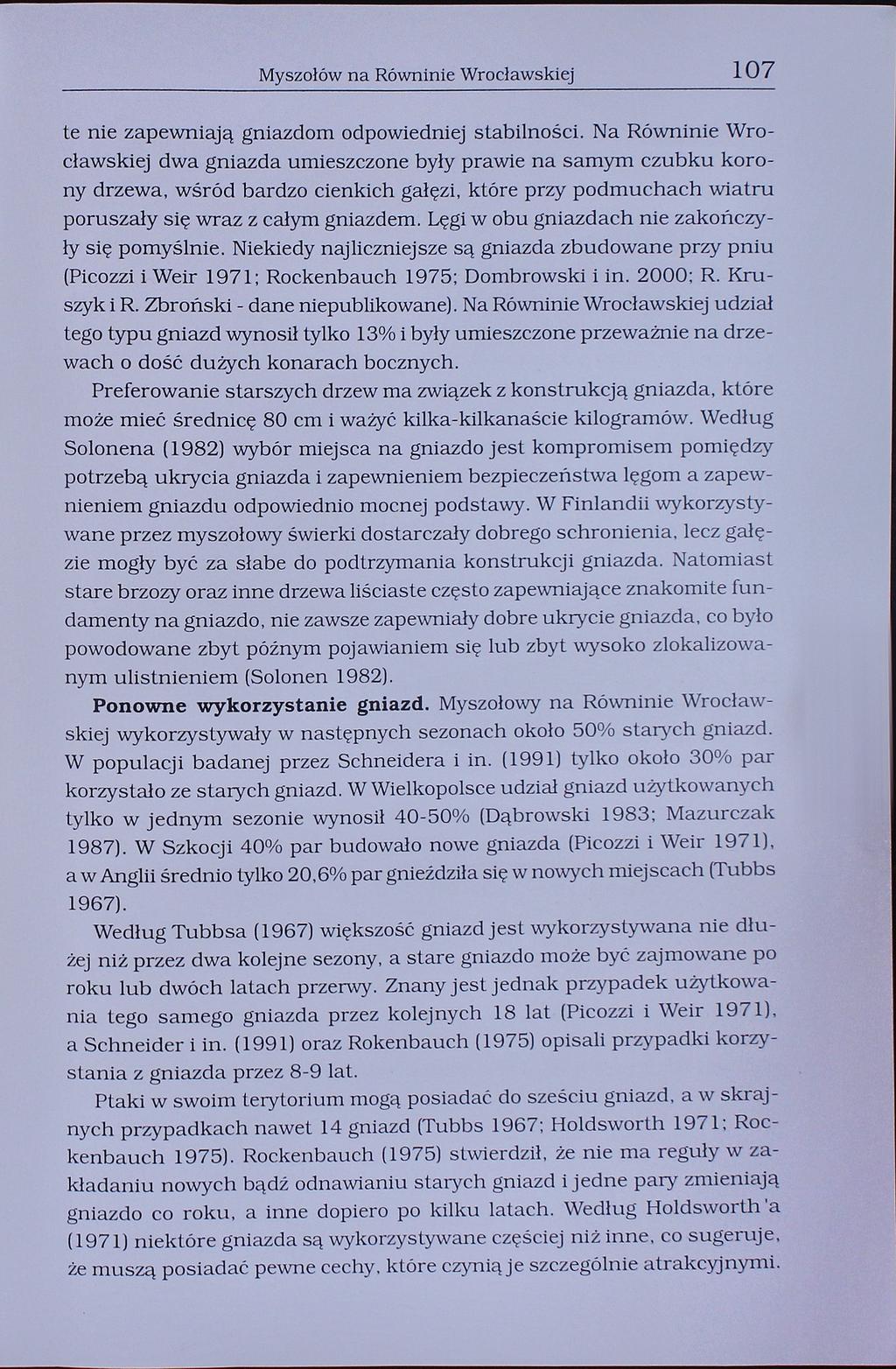 Myszołów na Równinie Wrocławskiej 107 te nie zapewniają gniazdom odpowiedniej stabilności.