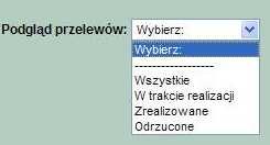 LISTA PRZELEWÓW Przelewy jakie zostały wprowadzone moŝna przeglądać wraz z ich statusem realizacji.