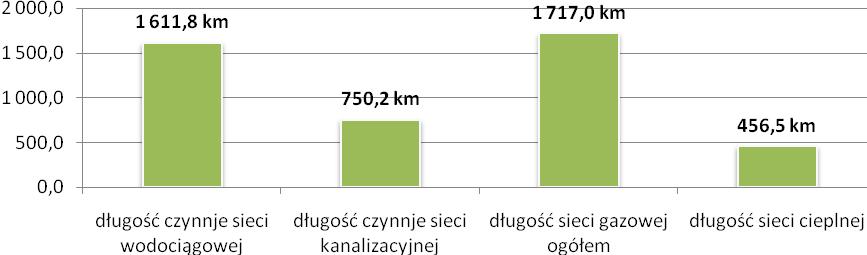 2.2.4 Infrastruktura techniczna i usługi komunalne Wyposażenie Obszaru Funkcjonalnego w infrastrukturę techniczną należy uznać za bardzo dobre.