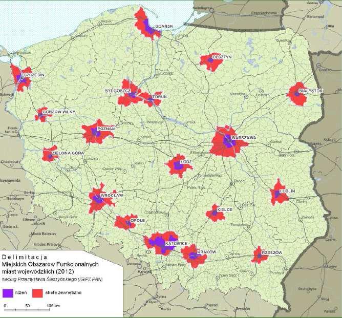 I. Wskaźniki funkcjonalne: F1 liczba wyjeżdżających do pracy najemnej do rdzenia Miejskiego Obszaru Funkcjonalnego (MOF) na 1000 mieszkańców w wieku produkcyjnym powyżej 50 os.