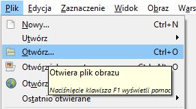 [1/45] GIMP Wczytywanie obrazu do edycji W celu wczytania obrazu do edycji należy po uruchomieniu programu, z menu Plik wybrać polecenie Otwórz.