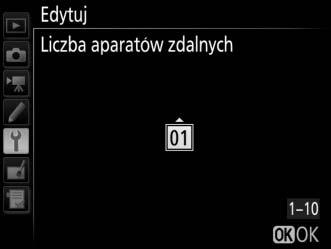 w każdej grupie może znajdować się tylko jeden aparat nadrzędny. Naciśnięcie spustu migawki na aparacie nadrzędnym powoduje wyzwolenie migawek aparatów zdalnych.