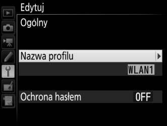 D Edytowanie profili Jeśli podczas wyświetlania menu zostanie naciśnięty spust migawki, monitor wyłączy się i wszelkie zmiany bieżącego profilu zostaną utracone.