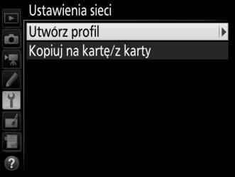 Manualne tworzenie profili Postępuj zgodnie z opisem poniżej, aby manualnie skonfigurować aparat dla potrzeb łączenia z serwerami FTP i HTTP.