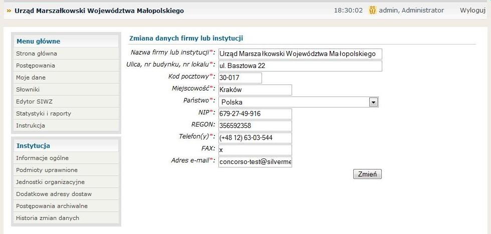 7.1 Dodawanie nowego użytkownika i określanie jego uprawnień Użytkownicy systemu mogą mieć określone różne role (patrz punkt 4).