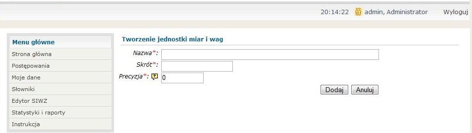 8.5 Dodawanie kryteriów oceny ofert Aby móc precyzyjnie ocenić ofertę, składaną przez wykonawców należy utworzyć kryteria, które będą wykorzystywane do tworzenia i oceny