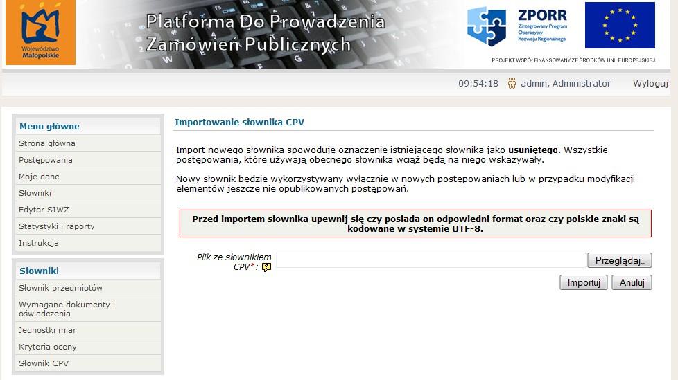 8.7 Tworzenie dokumentów SIWZ i szablonów dokumentów SIWZ Opcja pozwala na tworzenie dokumentów SIWZ przez wielu użytkowników w tym samym czasie.