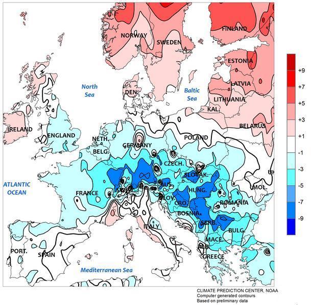 Strona 3 z 5 Obecność pokrywy śnieżnej w Europie według