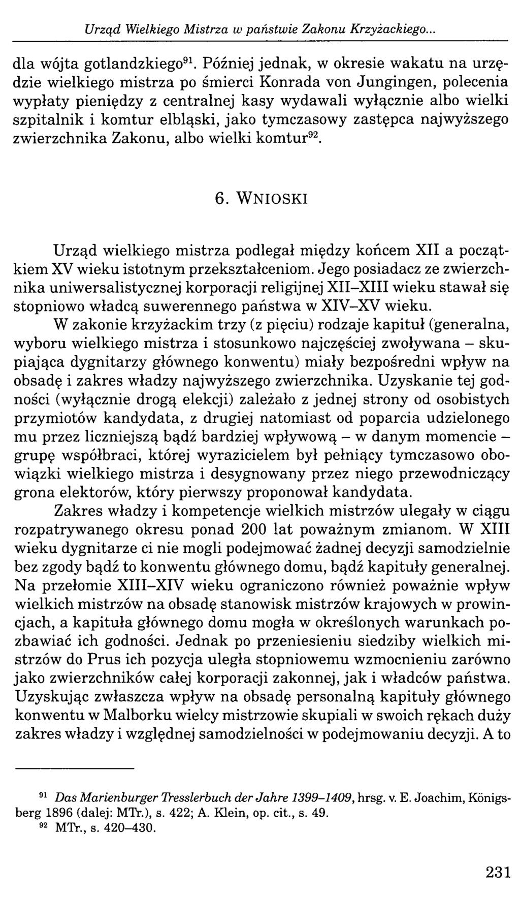 Urząd Wielkiego Mistrza w państwie Zakonu Krzyżackiego... dla wójta gotlandzkiego91.