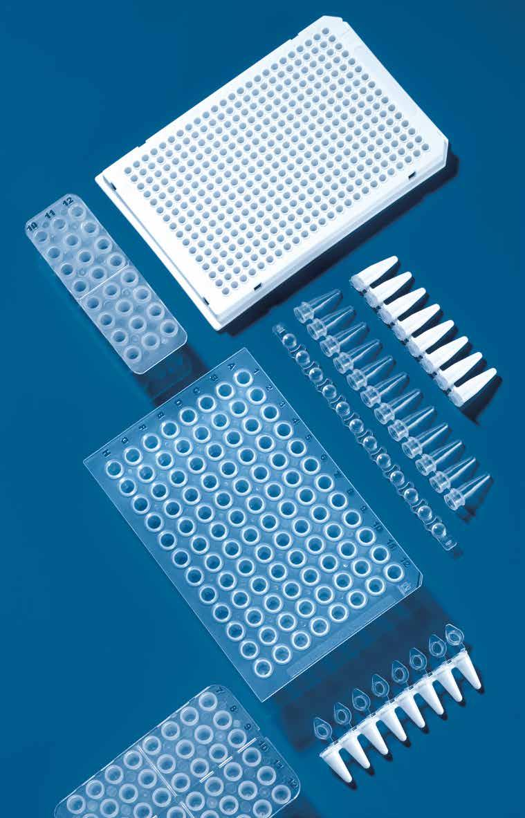 W swojej ofercie BRAND posiada pojedyncze naczynia do PCR, paski z 8 i 12 naczyniami oraz, do większej ilości próbek, płytki z 24, 48, 96 i 384 studzienkami.