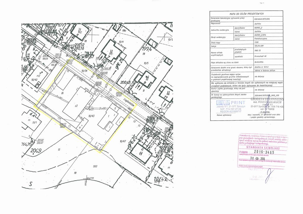 Wysokość budynku H=7,80m Wysokość blaszaka H=3,00m LEGENDA: Budynek garażowo-gospodarczy do rozbiórki Blaszak PROJEKT PRACOWNIA PROJEKTOWA BDB PROJEKT mgr inż. Elżbieta Kaca ul.