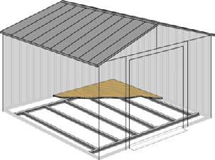 Zaleca się następujące materiały do budowy: Dłużyce z drewna sezonowanego pod ciśnieniem 38 x 89 mm Sklejka do użytku na zewnątrz pomieszczeń 5,5 mm (220 mm x 2440 mm) UWAGA: drewna sezonowanego pod