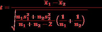 Statystyka testowa: ma rozkład N(0,1) Przypadek 2. Dwie populacje generalne o rozkładach normalnych N(µ 1, σ 1 ) i N(µ 2, σ 2 ) Odchylenia standardowe σ 1 i σ 2 są nieznane, ale jednakowe: σ 1 = σ 2.