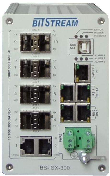RS232/485 (opcja) Opcjonalne funkcje kontrolno-pomiarowe: interfejs 1-wire, 1x wejście cyfrowe, 4x wyjścia przekaźnikowe Temperatura pracy od -40 do +70 C, metalowa obudowa IP-30 DIN, zasilanie