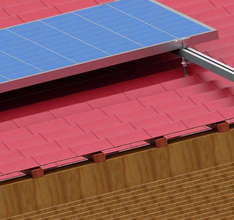 Konstrukcje do montażu paneli fotowoltaicznych Konstrukcja do montażu paneli fotowoltaicznych na dachu skośnym pokrytym blachodachówką lub blachą falistą Konstrukcja DS-V1N Opis konstrukcji: