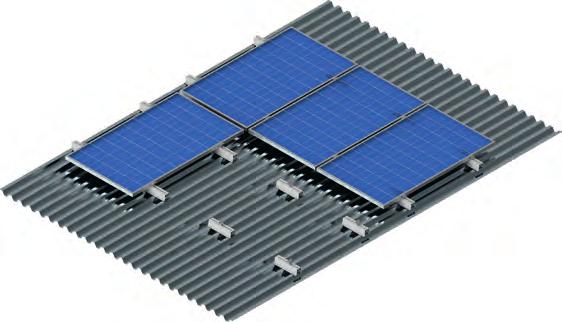 Konstrukcje do montażu paneli fotowoltaicznych Konstrukcja do montażu paneli fotowoltaicznych na dachu skośnym pokrytym blachą trapezową Konstrukcja DS-V6aN Opis konstrukcji: Kompletny system
