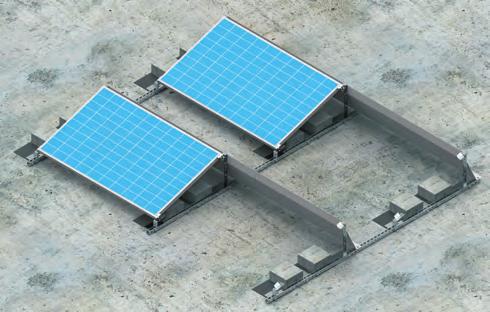 Konstrukcje do montażu paneli fotowoltaicznych Konstrukcja do montażu paneli fotowoltaicznych na dachach płaskich Konstrukcja DP-DNHBE Opis konstrukcji: Kompletny system wsporczy umożliwiający