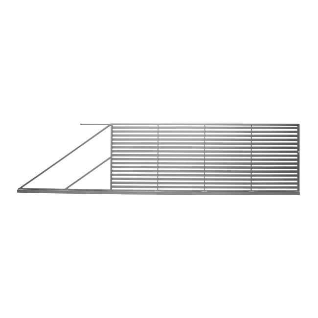 Konstrukcja zaprojektowana z profili prostokątnych 40x30 mm - rama i 50x10 mm - tralki ze stali ocynkowanej malowanej proszkowo w kolorze RAL 7016. W skrzydle zastosowano komplet zawiasowo-zamkowy.