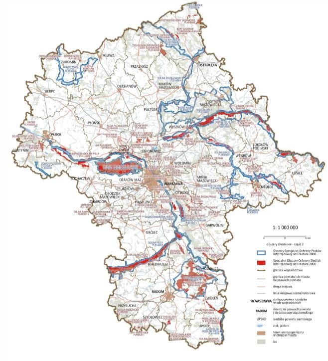 uwzględnia: stan aktualny środowiska w województwie, w tym m.in.: ochronę przyrody z uwzględnieniem obszarów Natura 2000.