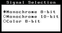 3. Pojawi się menu wyboru sygnału - <Signal Selection>. Wybierz rodzaj odpowiedni dla parametrów sygnału dostarczanego przez kartę graficzną i naciśnĳ przycisk Enter. 4.