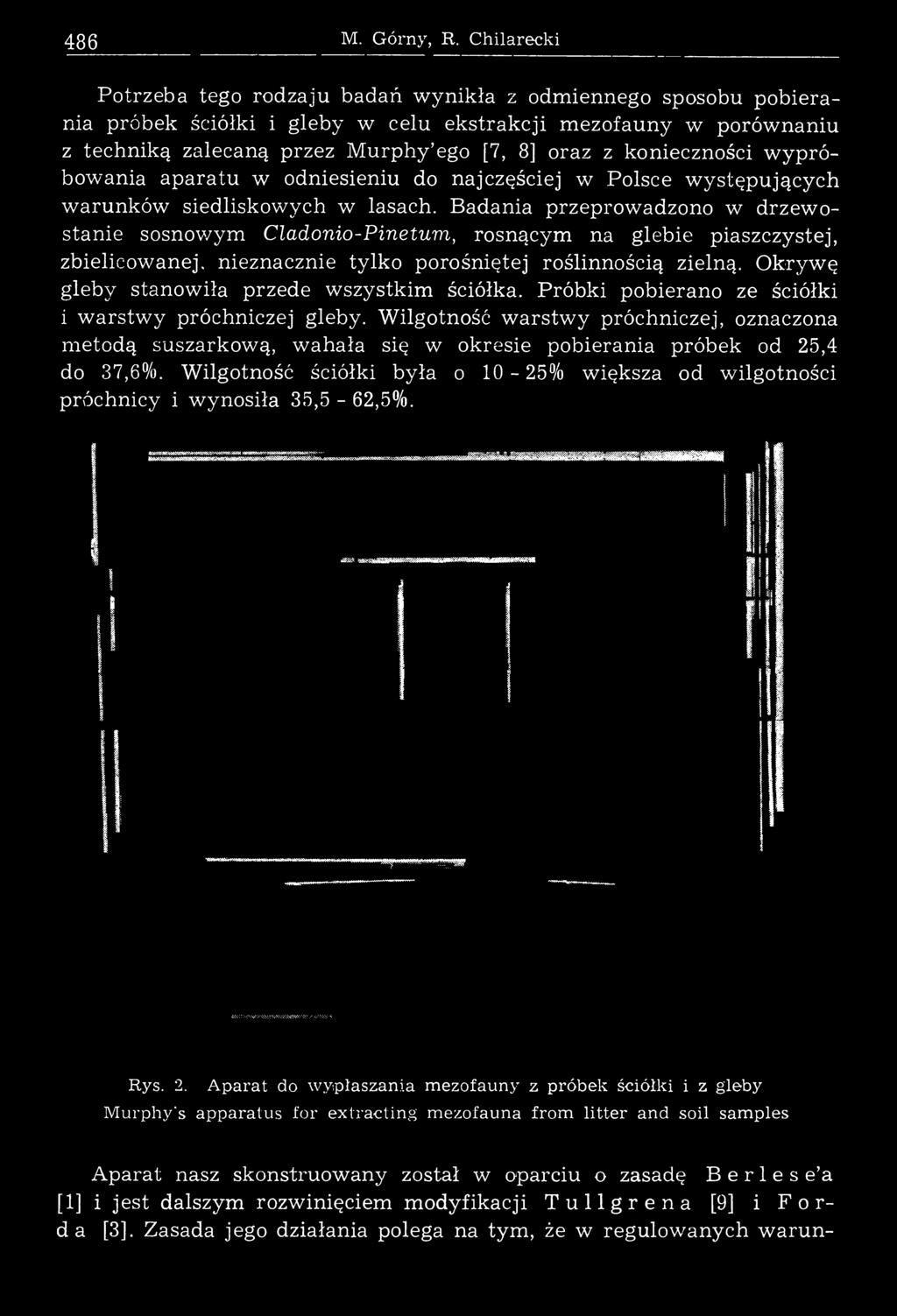 Okrywę gleby stanowiła przede wszystkim ściółka. Próbki pobierano ze ściółki i w arstw y próchniczej gleby.