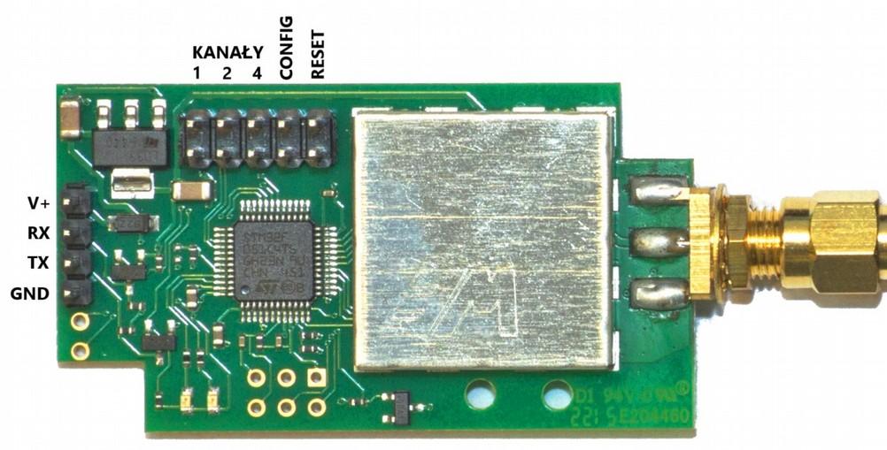 Konfiguracja modułu RS868v3 Pomiar RSSI Wartość Znaczenie Jednostka Kanały 4 19200 baud bps 32 5 38400 baud bps 14 6 57600 baud bps 14 7 115200 baud bps 6 8 230400 baud - - 9 460800 baud - - W celu