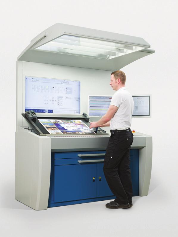 Workflow ErgoTronic - technologia stanowiska kierowania Nowa i uproszczona filozofia sterowania Dzięki nowoczesnemu stanowisku kierowania obsługa maszyną KBA Rapida 75 PRO jest łatwa oraz intuicyjna.