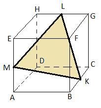 Zadanie 3. (4p) Na krawędziach sześcianu ABCDEFGH zaznaczono punkty KLM tak, że każdy z nich jest środkiem odpowiedniej krawędzi (patrz rysunek).