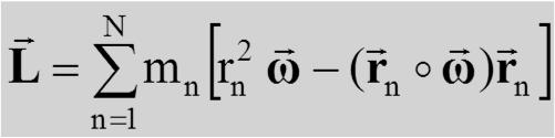 Całkowity moment pędu układu jest sumą momentów pędu poszczególnych mas L=ma 2 ω+m(2a) 2 ω+m(3a) 2 ω=14 ma 2 ω a O a m