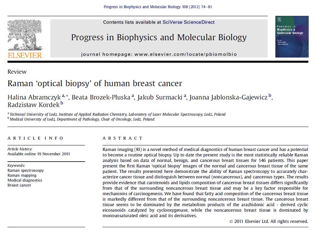 H. Abramczyk, B. Brozek-Pluska, J. Surmacki, J.