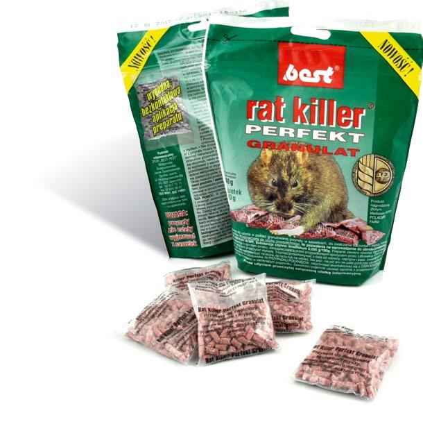 Brodifakum (antykoagulant) - 50 g/ kg szkodnik DAWKA sposób użycia Szczury Porcja 4 torebki (ok.