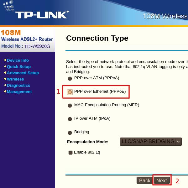 Kablem telefonicznym połącz mikrofiltr (port MODEM) z wejściem (port LINE) w modemie TD-W890G/ TD-W890G. 4.