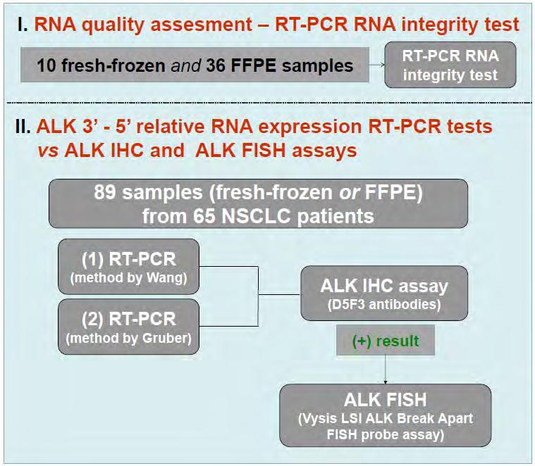 WYNIKI 1. Izolacja i ocena jakości RNA z materiałów tkankowych mrożonych i FFPE RNA wyizolowane z 46 materiałów tkankowych mrożonych i FFPE zostało ocenione pod kątem jakości i ilości.