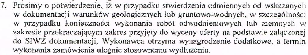 Treść zapytania nr 7 : Odpowiedź na zapytanie nr 7 : W przypadkach opisanych w zapytaniu nr 7 wymagana jest zmiana w dokumentacji projektowej, co zostało uregulowane