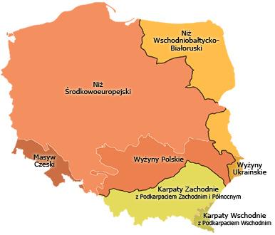 Rys. 4. Regiony fizycznogeograficzne Polski prowincje źródło: Wikimedia Commons Rys. 5.