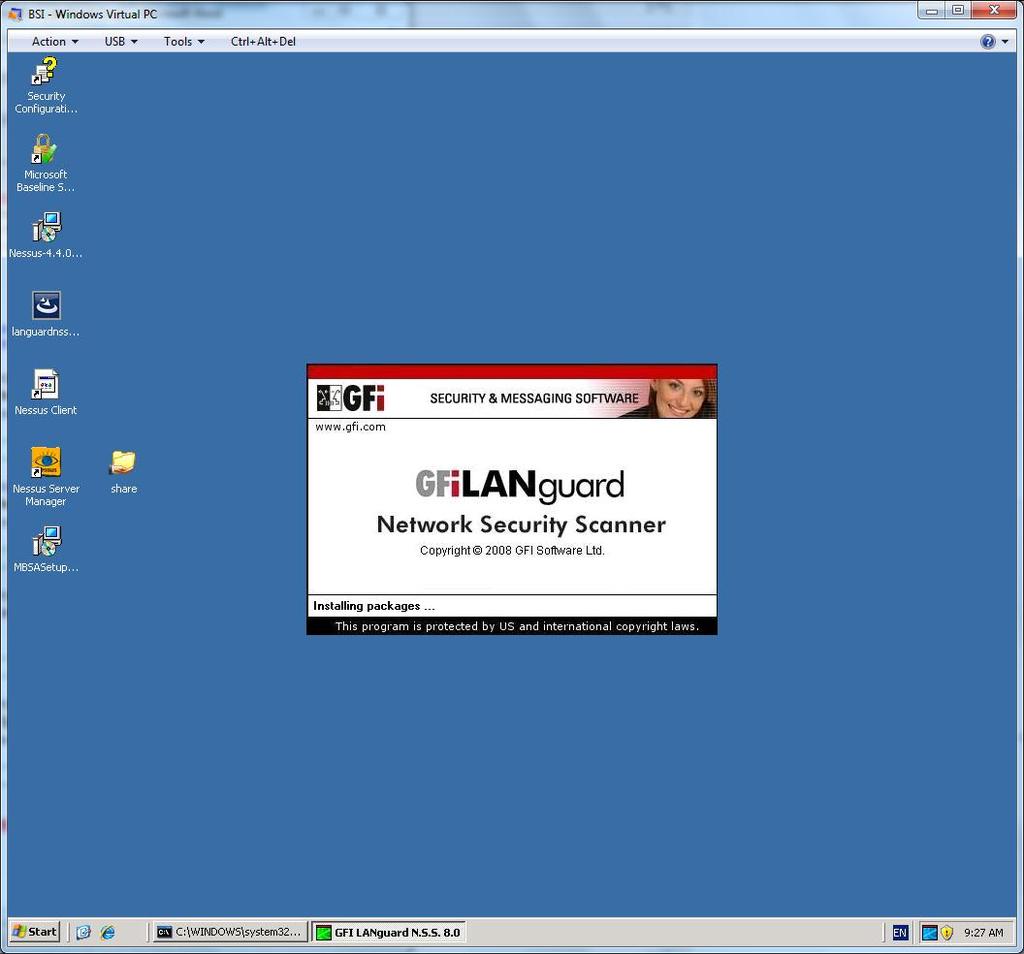 Rys. 4.2 (poniżej) Obraz okna programu GFI LANguard zawierającego informacje uzyskane po wybraniu raportu NETBIOS names (punkt 4 zadania).