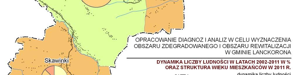 DIAGNOZA SŁUŻĄCA WYZNACZANIU OBSZARU ZDEGRADOWANEGO I OBSZARU REWITALIZACJI 3. ZAGADNIENIA DEMOGRAFICZNE W Gminie Lanckorona wg stanu na koniec 2015 r. zameldowanych było 6 140 mieszkańców.
