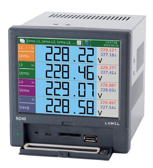 ND40 - analizator jakości sieci energetycznej Pomiar i rejestracja ponad 500 parametrów jakości energii