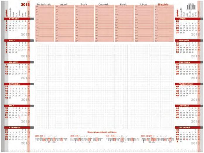 UZUPEŁNIENIA REKLAMOWE sitodruk 40 mm BIUWAR 550 mm Elegancki podkład na biurko z tygodniowym planem zajęć.