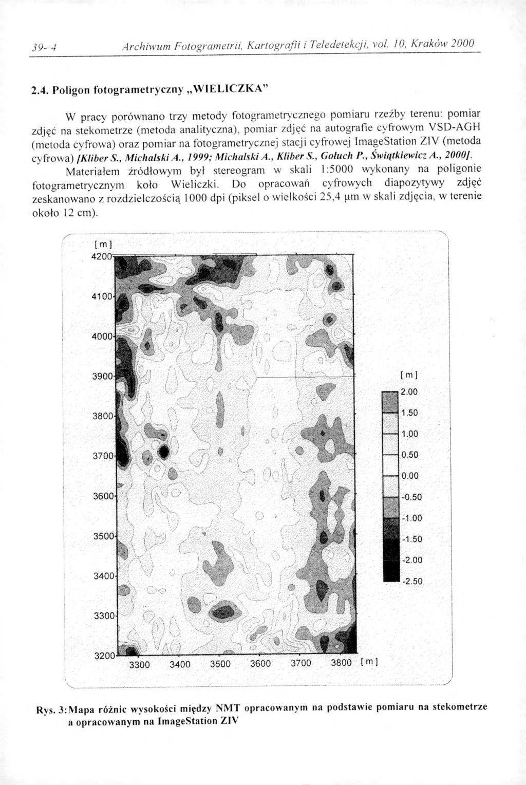 39-4 Archiwum Fotogrametrii, Kartografii i Teledetekcji, vol. 10, Kraków 2000 2.4. Poligon fotogram etryczny W IE L IC Z K A W pracy porównano trzy metody fotogrametrycznego pomiaru rzeźby terenu: