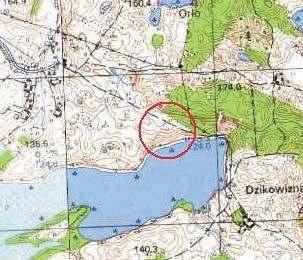 Jacek Radkowski i Jacek Wysocki Ryc. 91. Orło, st. 1. Lokalizacja grodziska na mapie w skali 1:25000 Fig. 91. Orło, site 1. Location of the stronghold on a 1:25,000 map Ryc. 92. Orło, st. 1 Numeryczny model terenu (źródło: geoportal.