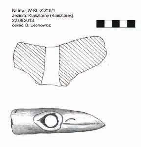 Stencel) Fig. 2. Location of archaeological inds and wooden elements discovered in 2013, in southern bay of the Lake Klasztorne (elaborated by P.